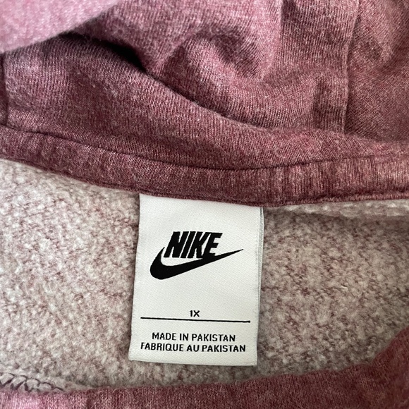 Nike Women’s Sweater Hoodie Funnel Neck Hoodie Sweatshirt Size 1X Burgundy - Picture 9 of 10